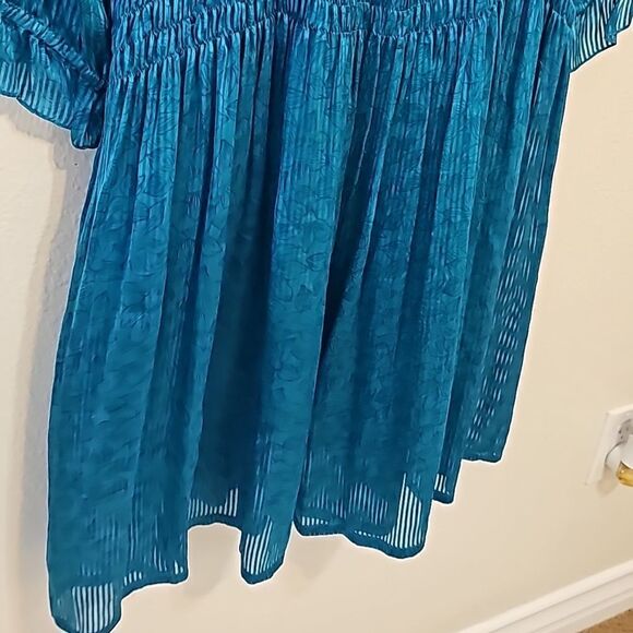 COPY - Vintage 80s Nora Noh Peplum blue silk dress size 8 - Picture 7 of 12